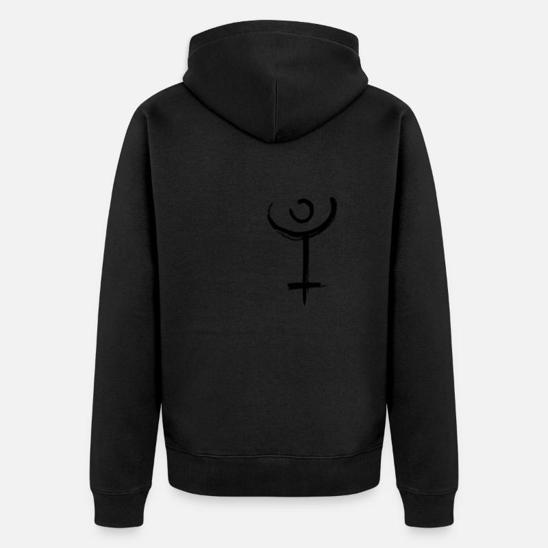 Pluto Astrologie Symbol - Unisex Premium Bio Zip Hoodie - Schwarz
