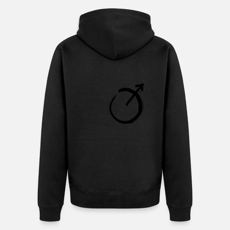 Mars Astrologie Symbol - Unisex Premium Bio Zip Hoodie - Schwarz