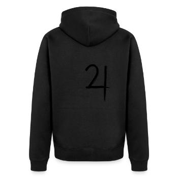 Jupiter Astrologie Symbol - Unisex Premium Bio Zip Hoodie - Schwarz - Hinten - Nico (187cm)