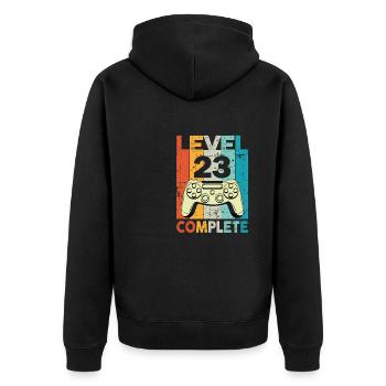 Level 23 Complete Gaming Birthday - Unisex Premium Organic Zip Hoodie - black - Back - Nico (187cm)