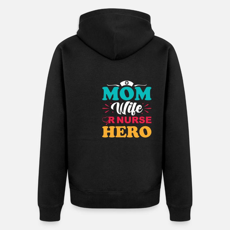 Infirmière chirurgicale Mama - Veste à capuche bio Premium Unisexe - noir