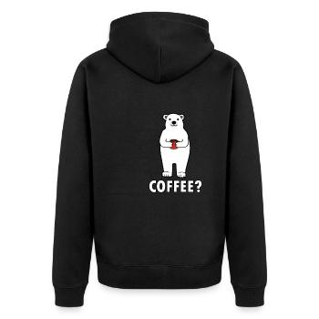Nette Eisbären Kaffee Montag Müdes Büro - Unisex Premium Bio Zip Hoodie - Schwarz - Hinten - Nico (187cm)
