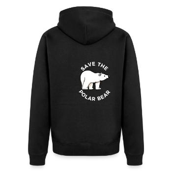Rette Eisbären Nette Tierwelt Natur - Unisex Premium Bio Zip Hoodie - Schwarz - Hinten - Nico (187cm)