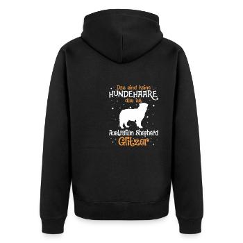 Australian Shepherd Geschenk Hunde - Unisex Premium Bio Zip Hoodie - Schwarz - Hinten - Nico (187cm)