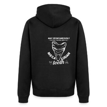 start talking about Megalodon Motiveth Design - Unisex Premium Organic Zip Hoodie - black - Back - Nico (187cm)