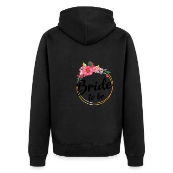 Bride to be to the wedding bridal shower - Unisex Premium Organic Zip Hoodie - black - Back - Nico (187cm)