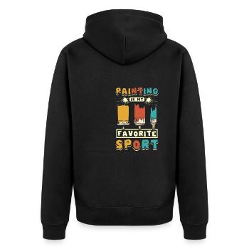 La peinture est mon sport préféré - Veste à capuche bio Premium Unisexe - noir - Dos - Nico (187cm)