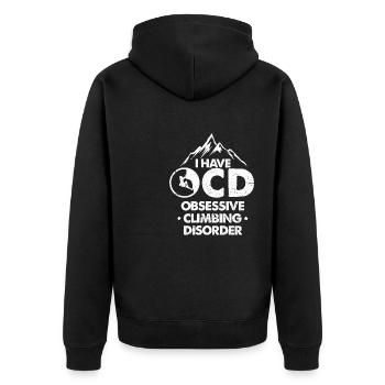 I have ocd obsessive climbing disorder Design - Unisex Premium Organic Zip Hoodie - black - Back - Nico (187cm)