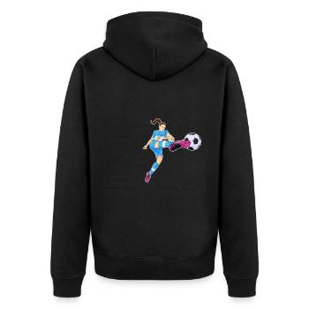 Argentinan National Soccer Team I Football - Unisex Premium Bio Zip Hoodie - Schwarz - Hinten - Nico (187cm)