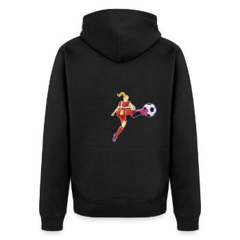 Équipe du Danemark de football I Football Danemark - Veste à capuche bio Premium Unisexe - noir - Dos - Nico (187cm)