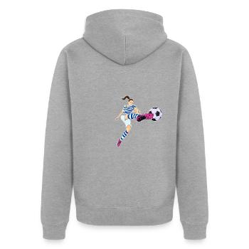Uruguay National Soccer Team I Football Uruguay - Unisex Premium Bio Zip Hoodie - Grau meliert - Hinten - Nico (187cm)