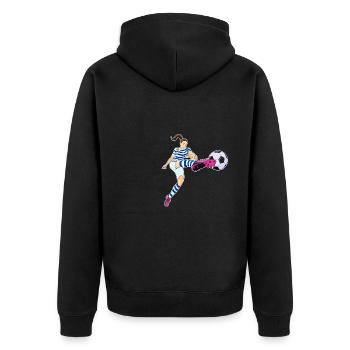 Équipe d’Uruguay de football I Football Uruguay - Veste à capuche bio Premium Unisexe - noir - Dos - Nico (187cm)