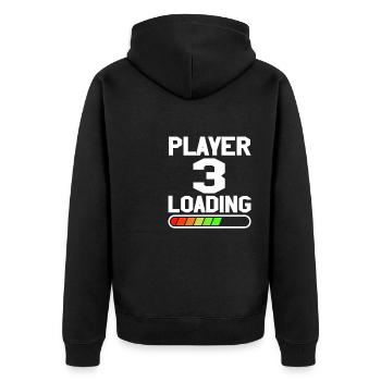 Spieler 3 Laden Neuer Gaming -Vater Baby - Unisex Premium Bio Zip Hoodie - Schwarz - Hinten - Nico (187cm)