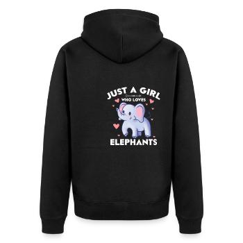 Juste une fille qui aime les éléphants - Veste à capuche bio Premium Unisexe - noir - Dos - Nico (187cm)