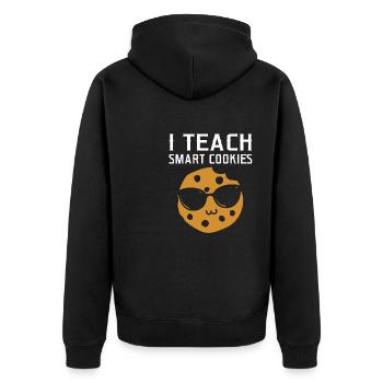 Lustiger Lehrer Ich Unterrichte Kluge Cookies - Unisex Premium Bio Zip Hoodie - Schwarz - Hinten - Nico (187cm)