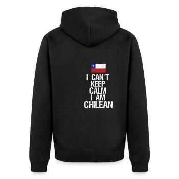 I can not Keep Calm I am Chilene - Unisex Premium Organic Zip Hoodie - black - Back - Nico (187cm)