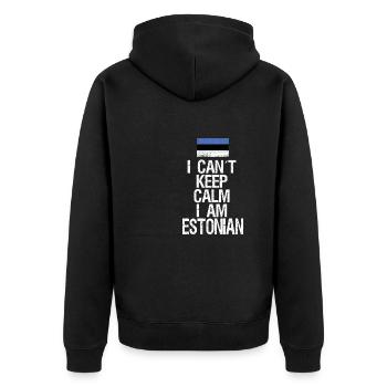 I can not Keep Calm I am Estonian - Unisex Premium Organic Zip Hoodie - black - Back - Nico (187cm)