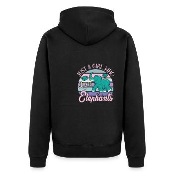 Juste une fille qui aime les femmes éléphants - Veste à capuche bio Premium Unisexe - noir - Dos - Nico (187cm)