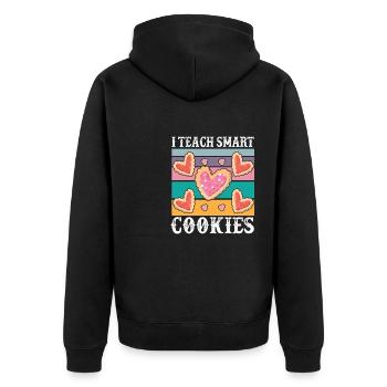 Lustiger Lehrer Ich Unterrichte Kluge Kekse, Die - Unisex Premium Bio Zip Hoodie - Schwarz - Hinten - Nico (187cm)