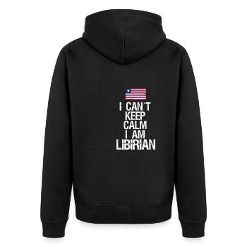 I can not Keep Calm I am Libyan - Unisex Premium Organic Zip Hoodie - black - Back - Nico (187cm)