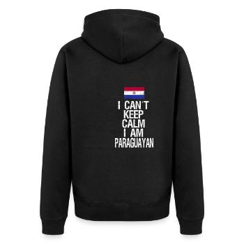 I can not Keep Calm I am Paraguayer - Unisex Premium Organic Zip Hoodie - black - Back - Nico (187cm)
