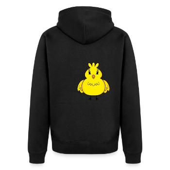 Ente Küken Entchen Vogel - Unisex Premium Bio Zip Hoodie - Schwarz - Hinten - Nico (187cm)