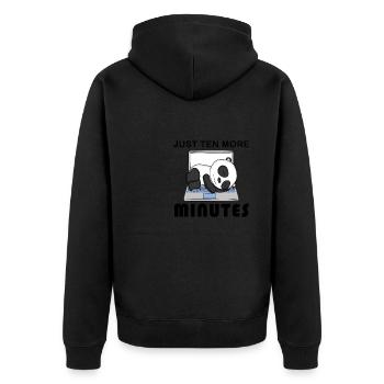 Only ten minutes left - Unisex Premium Organic Zip Hoodie - black - Back - Nico (187cm)