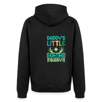 Daddy's little hunting buddy - Unisex Premium Bio Zip Hoodie - Schwarz - Hinten - Nico (187cm)