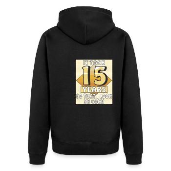 CELA PRENDRA 15 ANS - Veste à capuche bio Premium Unisexe - noir - Dos - Nico (187cm)