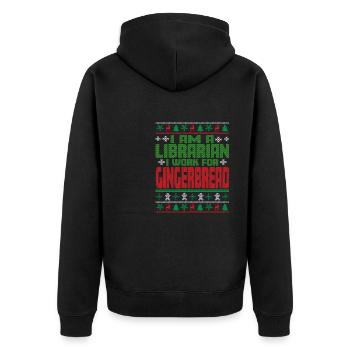 Dicton de Noël du bibliothécaire - Veste à capuche bio Premium Unisexe - noir - Dos - Nico (187cm)