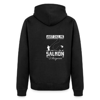 Just call me salmon whisperer - Unisex Premium Organic Zip Hoodie - black - Back - Nico (187cm)