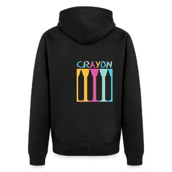 Crayon Vintage - Unisex Premium Organic Zip Hoodie - black - Back - Nico (187cm)
