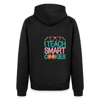 Lustiger Lehrer Ich Unterrichte Kluge Kekse, Die - Unisex Premium Bio Zip Hoodie - Schwarz - Hinten - Nico (187cm)