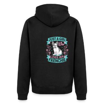 Une seule fille qui a son Français - Veste à capuche bio Premium Unisexe - noir - Dos - Nico (187cm)