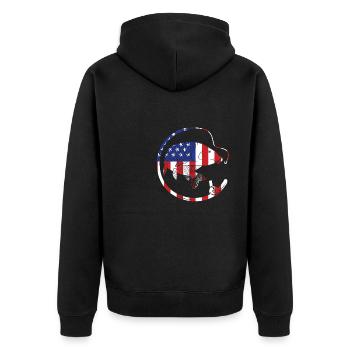 Fisherman USA Flag Patriotic American - Veste à capuche bio Premium Unisexe - noir - Dos - Nico (187cm)