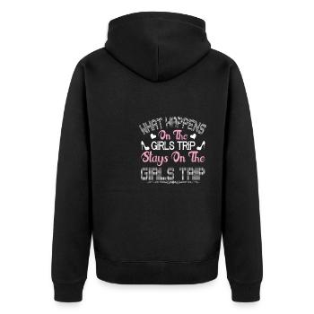 Ce qui se passe sur le voyage des filles reste drôle - Veste à capuche bio Premium Unisexe - noir - Dos - Nico (187cm)