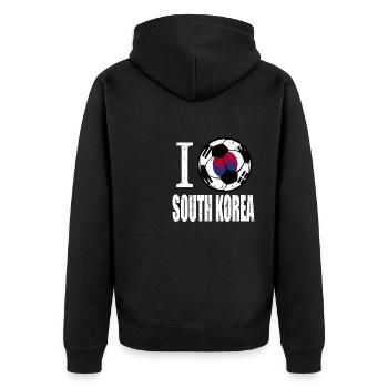 Corée du Sud de football - Veste à capuche bio Premium Unisexe - noir - Dos - Nico (187cm)