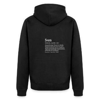 Sven Definition Namenstag Geburtstag Name - Unisex Premium Bio Zip Hoodie - Schwarz - Hinten - Nico (187cm)