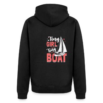 Little Girl Small Boat Sailing School Baltic Sea - Unisex Premium Organic Zip Hoodie - black - Back - Nico (187cm)