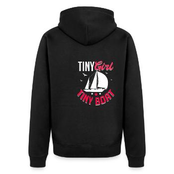 Little Girl Small Boat Sailing School Baltic Sea - Unisex Premium Organic Zip Hoodie - black - Back - Nico (187cm)