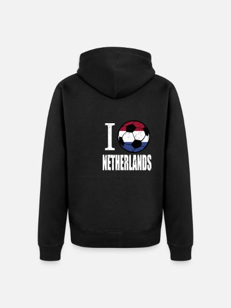 Niederlande Fußball - Unisex Premium Bio Zip Hoodie - Schwarz