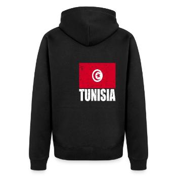 Drapeau de la Tunisie - Veste à capuche bio Premium Unisexe - noir - Dos - Nico (187cm)