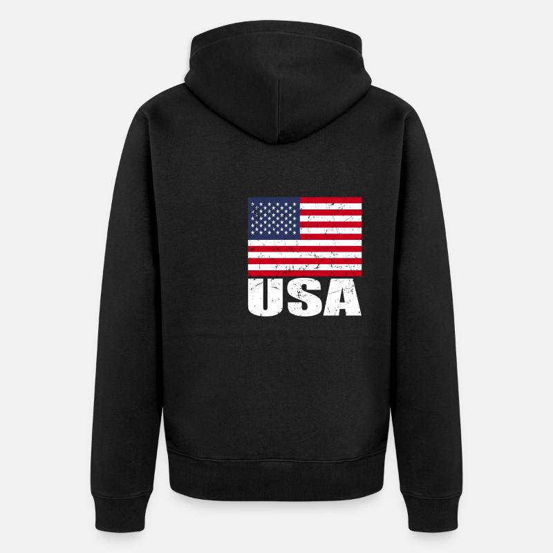 Drapeau de cerf - Veste à capuche bio Premium Unisexe - noir