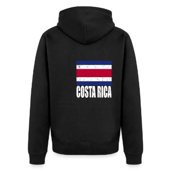 Drapeau du Costa Rica - Veste à capuche bio Premium Unisexe - noir - Dos - Nico (187cm)