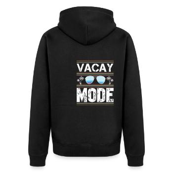 Vacay Mode Holiday Road Trip Holiday Outfit - Unisex Premium Organic Zip Hoodie - black - Back - Nico (187cm)