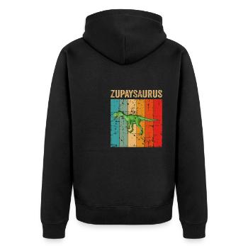 Zupaysaurus Dinosaur Children Dino Gift - Unisex Premium Organic Zip Hoodie - black - Back - Nico (187cm)