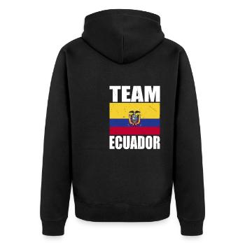 Team Ecuador Football - Unisex Premium Organic Zip Hoodie - black - Back - Nico (187cm)