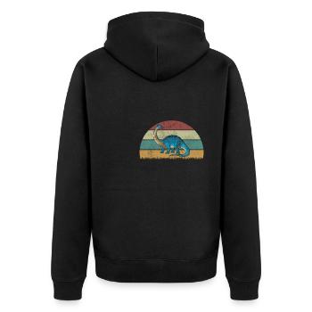Brontosaurus Dinosaure Enfants Dino Cadeau - Veste à capuche bio Premium Unisexe - noir - Dos - Nico (187cm)