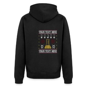Custom Science Custom Ugly Christmas Sweater - Unisex Premium Organic Zip Hoodie - black - Back - Nico (187cm)