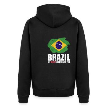Drapeau du Brésil - Veste à capuche bio Premium Unisexe - noir - Dos - Nico (187cm)